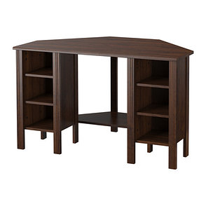 Стол письменный угловой БРУСАЛИ коричневый , ИКЕА, IKEA, фото 1