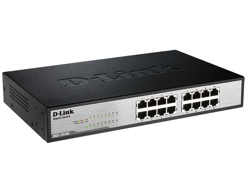 D-Link DGS-1016C Неуправляемый коммутатор с 16 портами 10/100/1000Base-T
