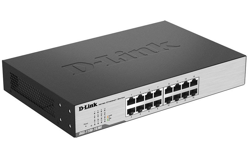 D-Link DGS-1100-16/ME Настраиваемый компактный коммутатор с 16 портами 10/100/1000