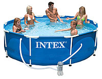 Бассейн каркасный 305х76 см, V-4485л, Intex Metal Frame Pool 28202 фильтр в комплекте