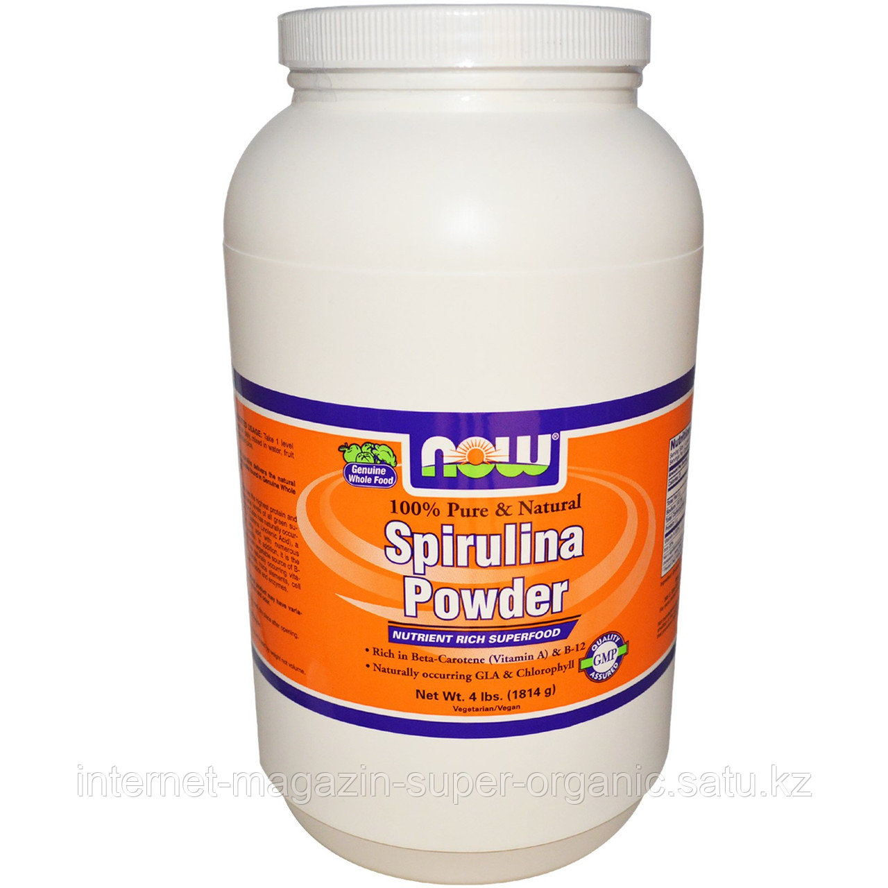 Спирулина порошок 100% натуральная, 1814 гр, Now Foods