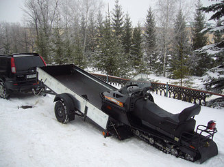 Прицеп бортовой для перевозки снегоходов и квадроциклов