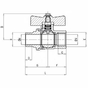 Кран шаровый "Standart" М-П 1/2", для воды General Fittings - фото 2 - id-p1774606