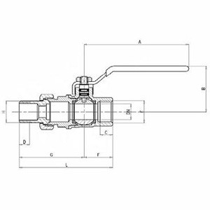 Кран шаровый с разборным соединением (американка) "Standart" М-П 1/2", для воды General Fittings - фото 2 - id-p1776662