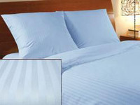 Белье постельное, однотонное, голубого цвета, для гостиниц