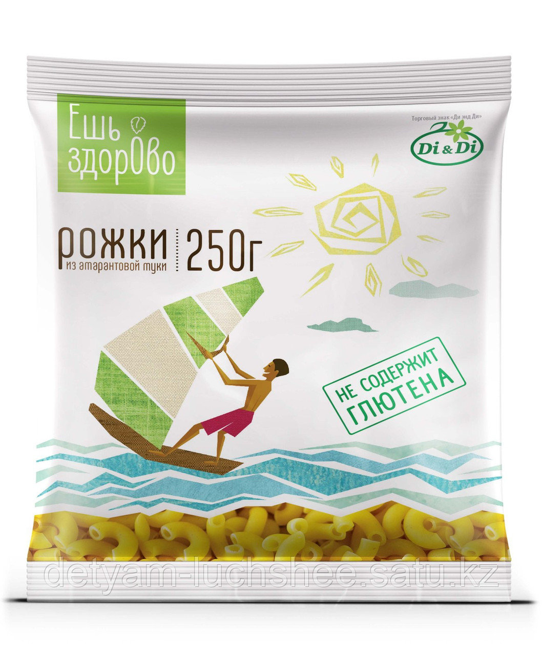 Макаронные изделия «Ешь ЗдорОво» без глютена Рожки,безглютена 250 грамм
