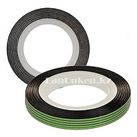 Декоративная самоклеющаяся нить-скотч для дизайна ногтей зеленая (лента для ногтей)