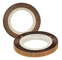 Декоративная самоклеющаяся нить-скотч для дизайна ногтей медная (лента для ногтей)