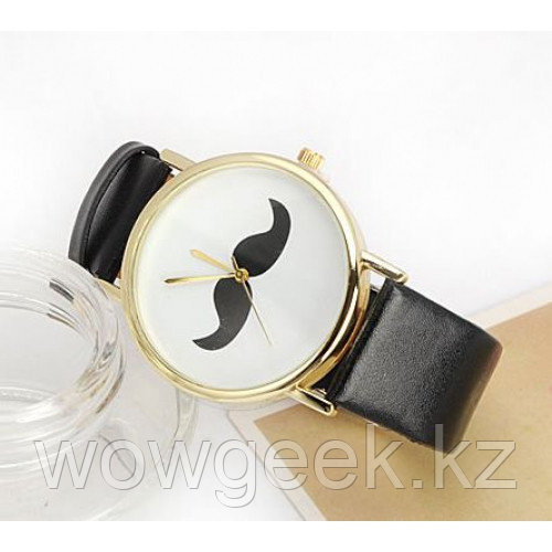 Женские наручные часы "Усы" (Мустаче) Черный, Желтый - фото 2 - id-p1857532