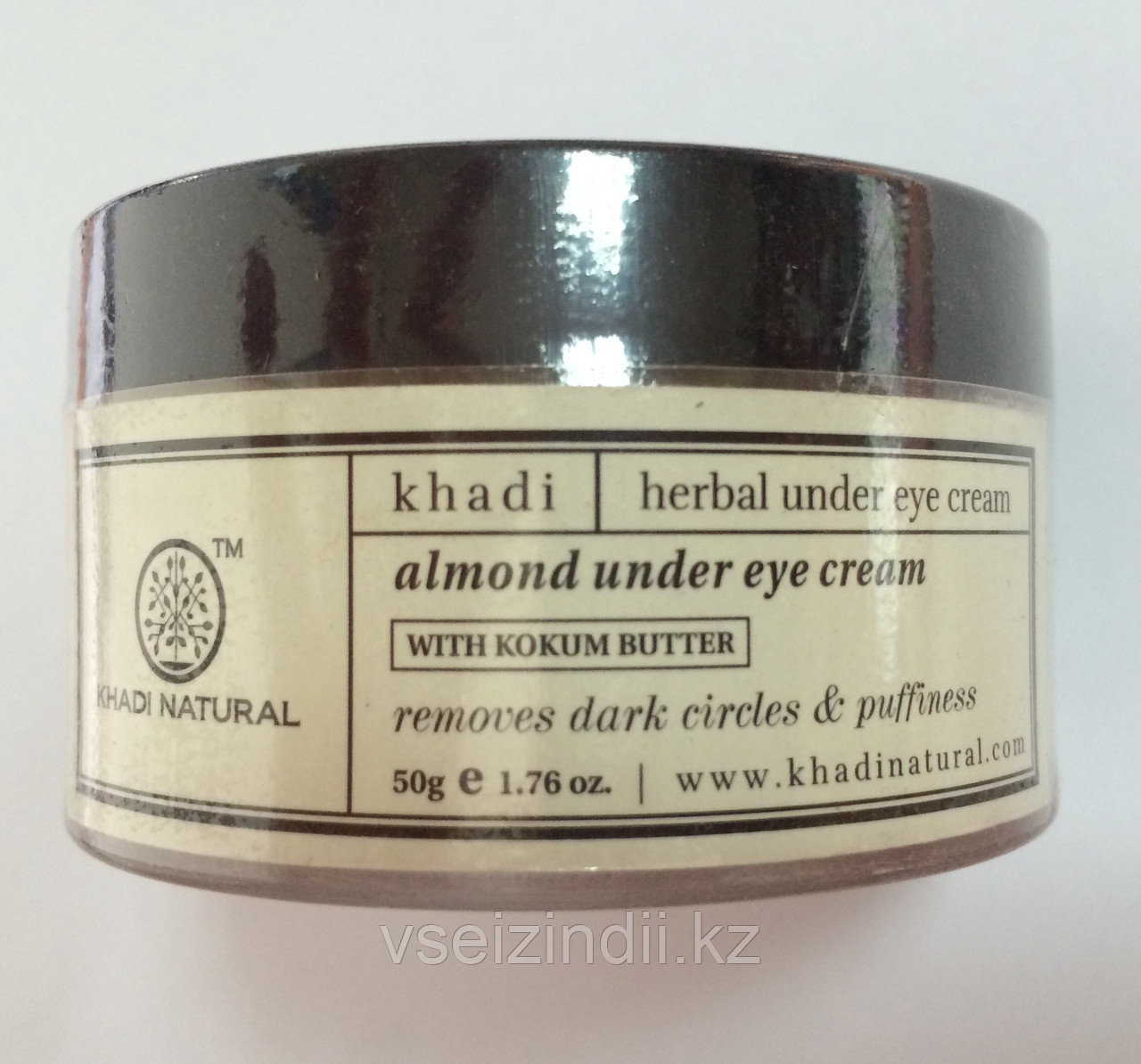 КРЕМ ДЛЯ КОЖИ ВОКРУГ ГЛАЗ МИНДАЛЬНЫЙ KHADI ALMOND UNDER EYE CREAM ANTI-AGEING, 50г. - фото 1 - id-p38656312