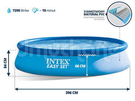 Бассейн надувной Intex круглый 396х84 см., фото 3