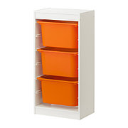 стеллаж для игрушек ТРУФАСТ белый/оранжевый ИКЕА, IKEA