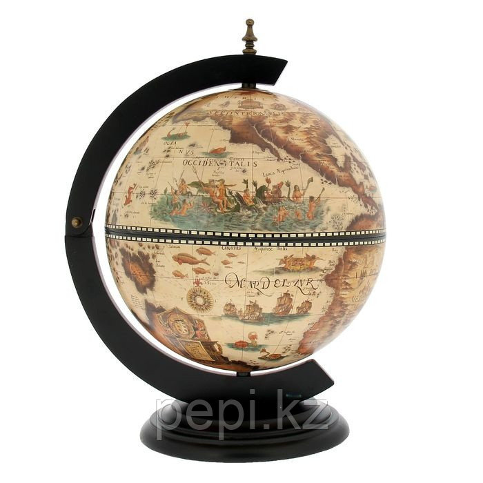 Глобус декоративный настольный с шахматами  "Игра королей" 
