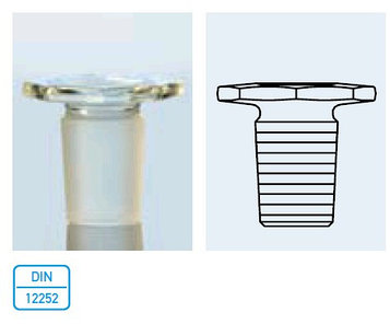 Пробка стеклянная массивная, ПМ 34/35 (Duran)