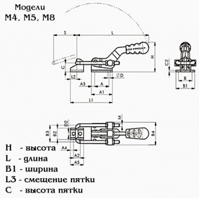 Стяжки Piher Pull Toggle Clamp Push-Pull - фото 2 - id-p1873678