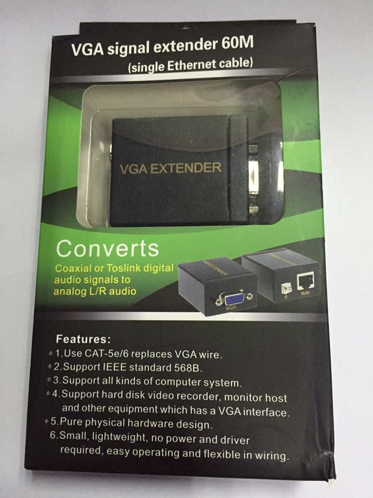 Удлинитель VGA по витой паре до 60 метров по одному UTP (Extender) - фото 4 - id-p32508985