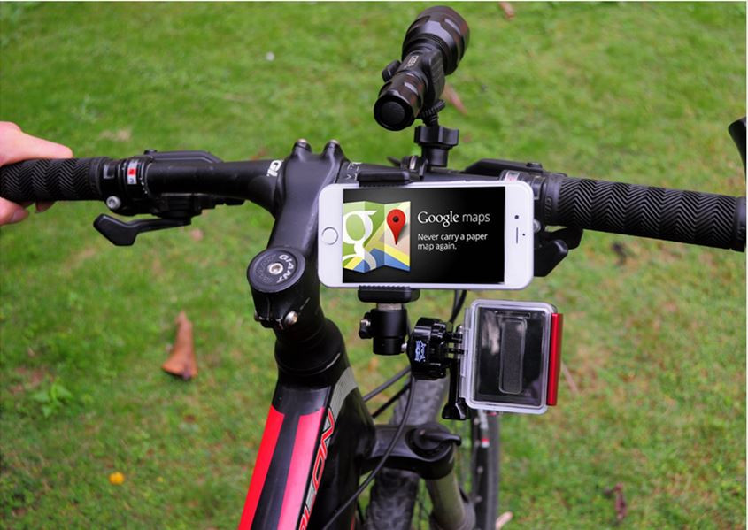 Универсальное крепление на руль 3 в 1. Смартфон+фонарь+GoPro 5/4/3+/3/SJCAM/Xiaomi