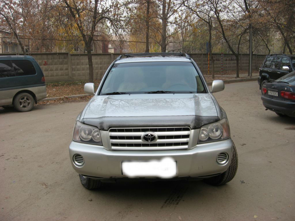 Мухобойка (дефлектор капота) Toyota Highlander 2001-2007 (Carbon)