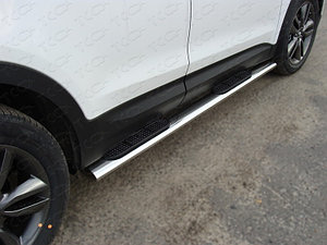 Пороги овальные  Hyundai Santa Fe 2012-