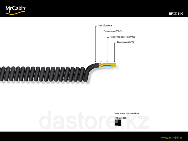 < = MrCable = > Briz 146-5 кабель спиральный (витой) для удочки
				, фото 1