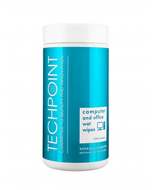 Techpoint 1114 Влажные салфетки для ухода за компьютерной техникой