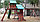 Детская площадка «Король», качели, горка, сетка лазалка, лестницы, домики с крышей, фото 6