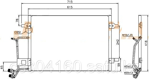 Радиатор кондиционера AUDI A4/S4 94-98