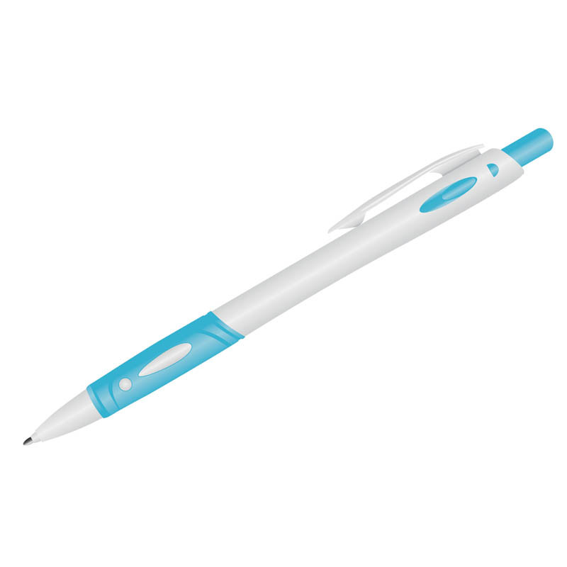 Ручка шариковая автоматическая "OfficeSpace", синяя, 0,7мм, грип, белый корпус - фото 1 - id-p32947704