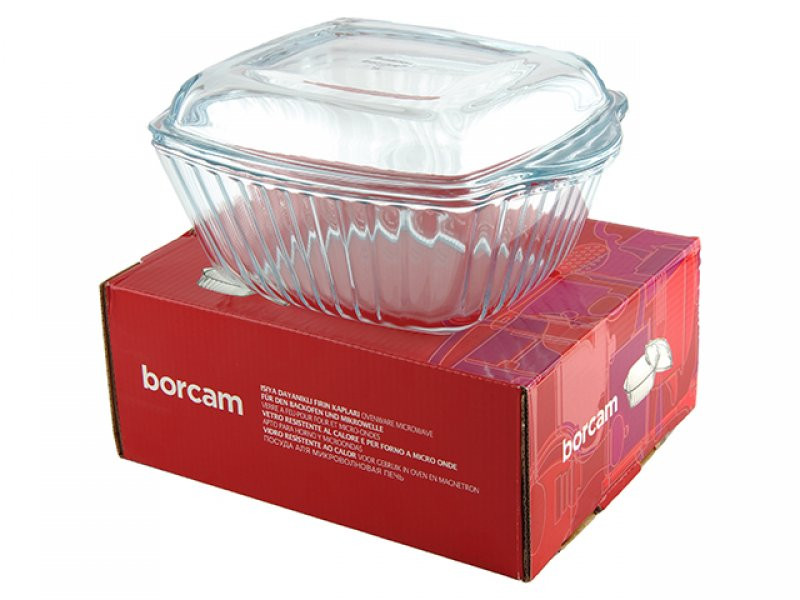 Кастрюля квадратная 2,0 л с крышкой Borcam (59029)