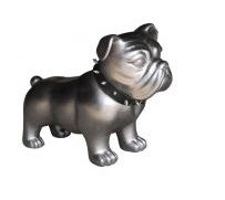 Фигура садовая Мопс, серебряный цвет, фото 1