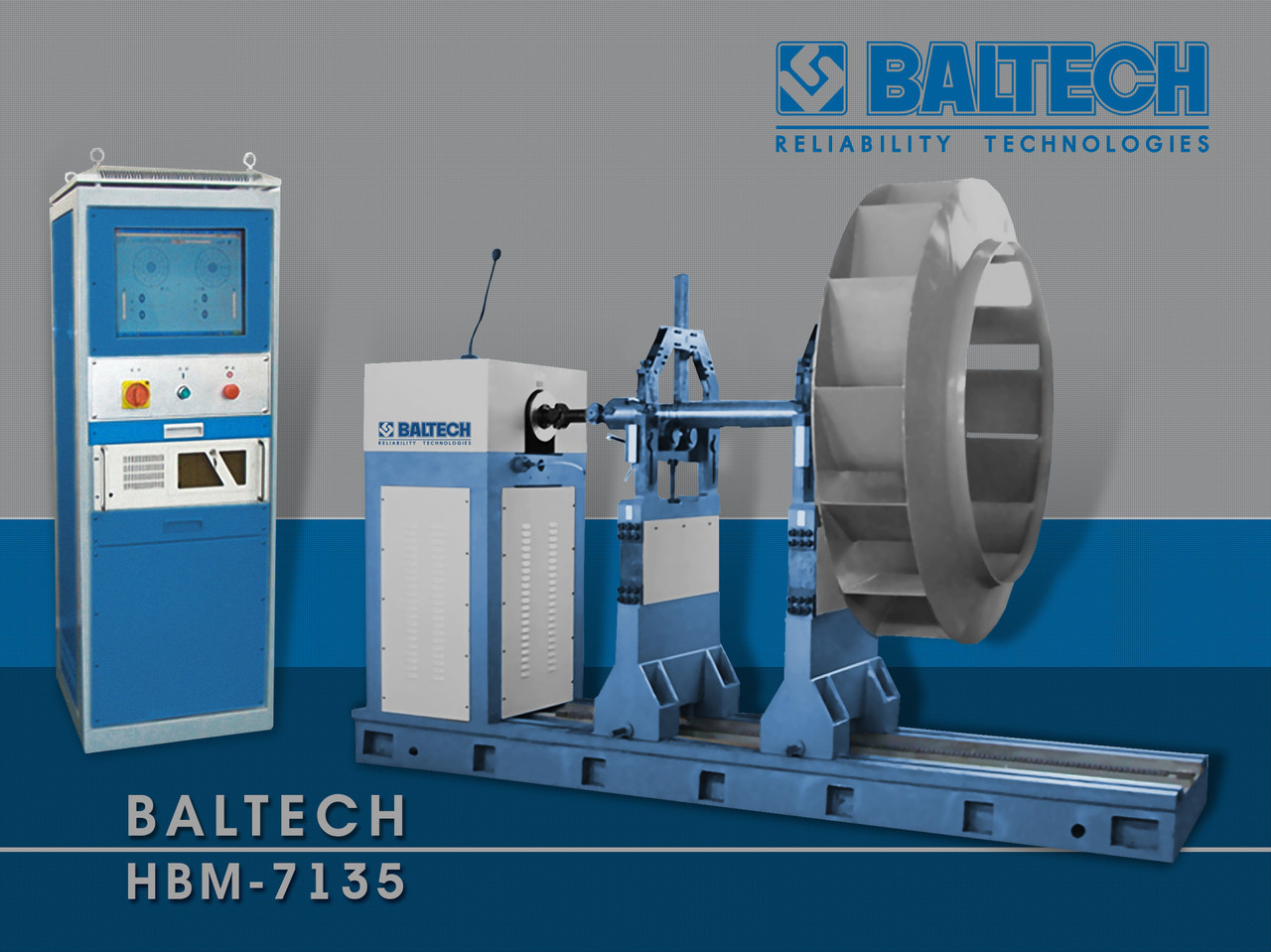 BALTECH HBM-7135B станок балансировочный горизонтальный с ременным приводом (до 2000кг)