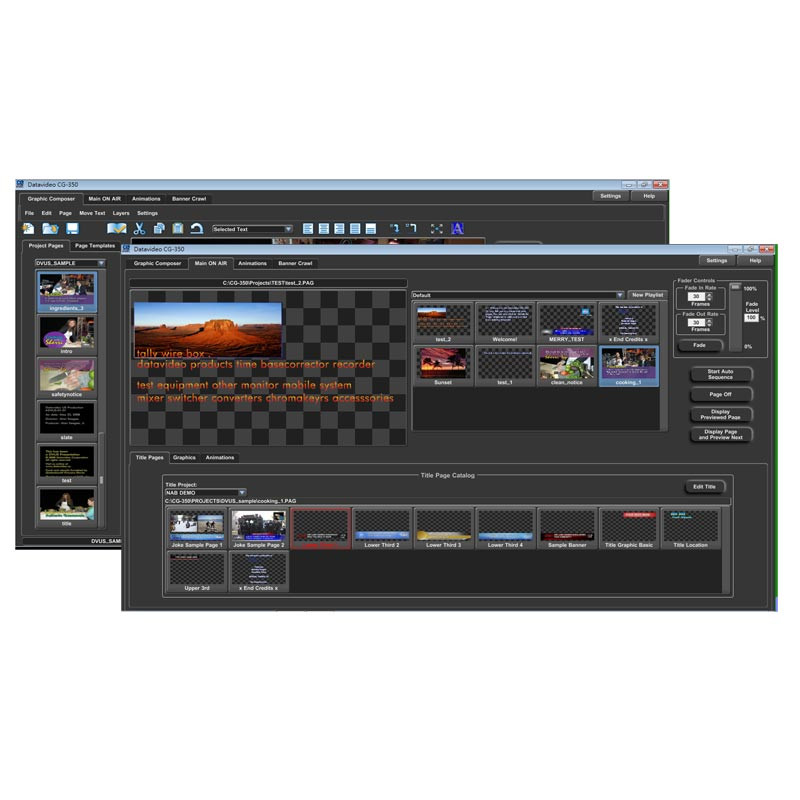 CG-300 Программа HD/SD генератора титров
