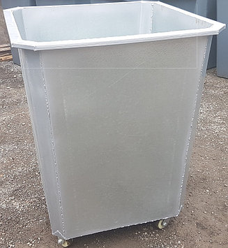 Оцинкованный мусорный контейнер 0,75 куб. с колесами (НДС 12% в т.ч.)