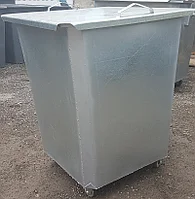 Оцинкованный нержавеющий мусорный контейнер 0,75 куб (с крышкой на колесах) НДС 12% в т.ч.