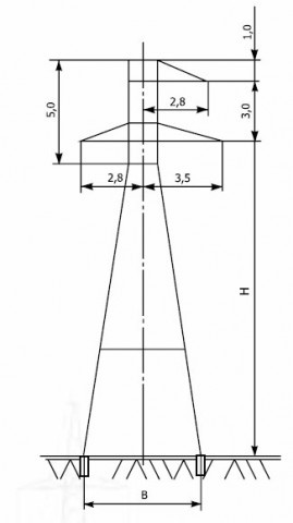 Анкерно-угловые опоры напряжением 35 кВ типа У35