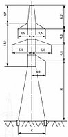Анкерно-угловые свободностоящие опоры напряжением 110 кВ типа УС 110
