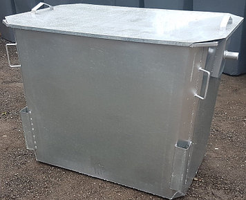 Оцинкованный мусорный контейнер 1,1 куб. с крышкой (НДС 12% в т.ч.)
