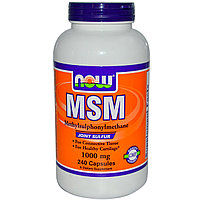 МСМ. (MSM).Сера. Now Foods, Метилсульфонилметан, 1000 мг, 240 капсул