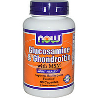 Глюкозамин и хондроитин с MSM, 90 капсулNow Foods, фото 1