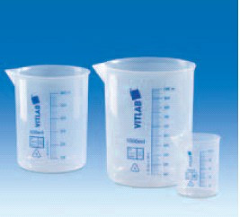 Стакан полипропилен 400 мл, ц.д.50 мл, синяя печатная шкала (РР) (VITLAB)
, фото 1