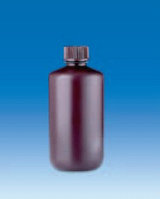 Бутыль узкогорлая полиэтиленовая, темная, V-1000 мл, для хранения светочувствительных в-в, винт.крышка (PE-HD) (VITLAB)