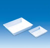 Лоток пластиковый, глубокий, прочный, белый, размер дна 180х240 мм (PP) (VITLAB)