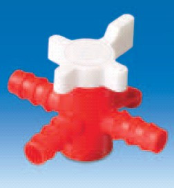 Вентиль трехходовой пластиковый для шлангов с внутр.d-9 мм (PE/PP) (VITLAB), фото 1