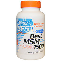 МСМ( MSM) 1500 (метилсульфонилметан), 1500 мг, 120 таблеток Doctor's Best,