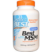 MSM (метилсульфонилметан), 1000 мг, 180 капсул.  Doctor's Best, фото 1