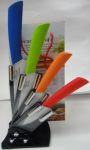 Керамические ножи на подставке разноцветные 4шт