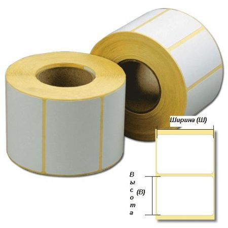 Этикетки термотрансферные полуглянец 58x40, втулка 40 мм, (600эт/рул)