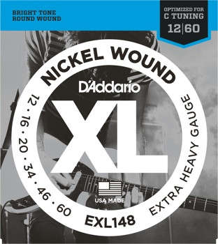 Струны для электрогитары, 12-60, D'Addario Nickel EXL148