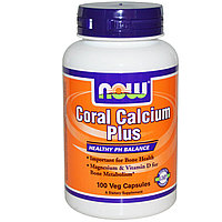 Коралловый кальций Плюс, 100 капсул в растительной оболочке. Now Foods