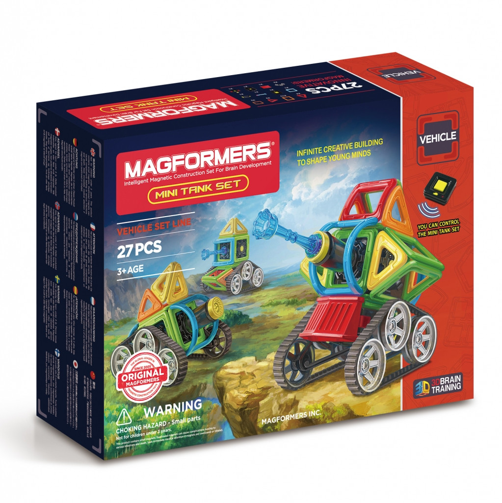 Magformers Магнитный конструктор Набор Mini Tank Set из 27 деталей